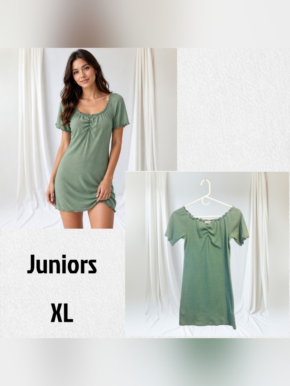 Sage Green Ribbed Summer Dress NWOT Juniors XL